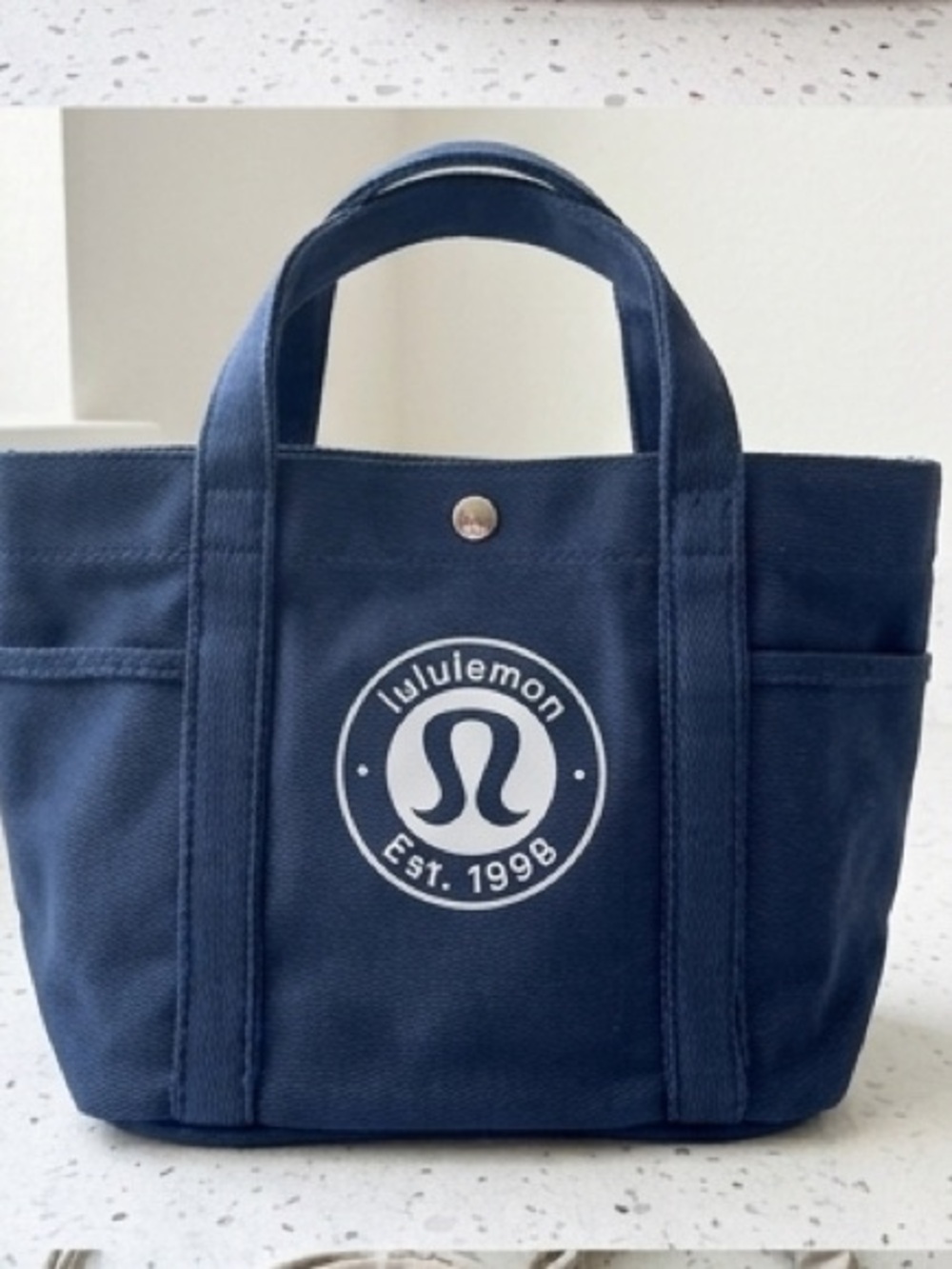 lululemon athletica Blue canvas pocket purse bag shoulder